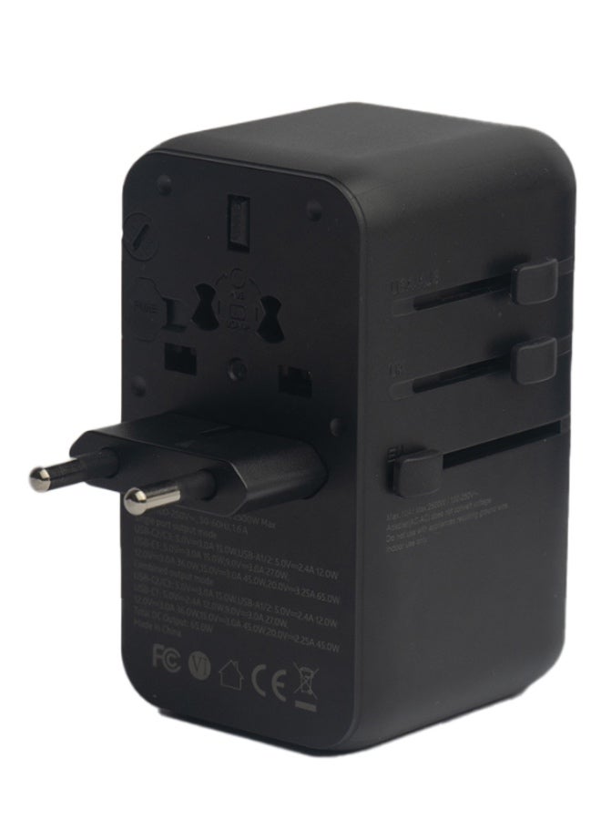 JEEBEL 65W Multi-Port Universal Travel Adapter – Built-in USB-C cable and 2 USB-C + 2 USB-A ports for all-in-one charging - Image 5